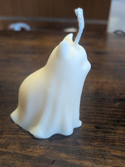 Petit Chat Fantôme — Bougie moulée Halloween
