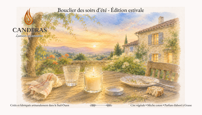 Bouclier des soirs d’été – Bougie parfumée d’extérieur